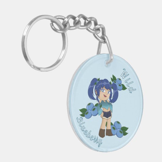 A Customized Key Chain with Cute Blueberry Chibi キーホルダー (正面左)