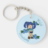 A Customized Key Chain with Cute Blueberry Chibi キーホルダー (正面)