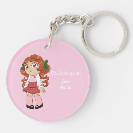 A Customized Key Chain with Cute Cherry Chibi キーホルダー (裏面)