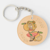 A Customized Key Chain with Cute Orange Chibi キーホルダー (正面)