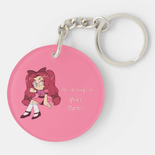 A Customized Key Chain with Cute Strawberry Chibi キーホルダー (裏面)