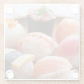 A cute and round temari sushi holiday ガラスコースター (裏面)