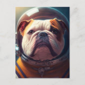 A cute astronaut Bulldog ポストカード (正面)