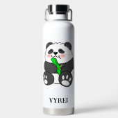 A Cute Baby Panda Eating Bamboo Stalk ウォーターボトル (背面)