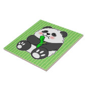 A Cute Baby Panda Eating Bamboo Stalk タイル (側面)