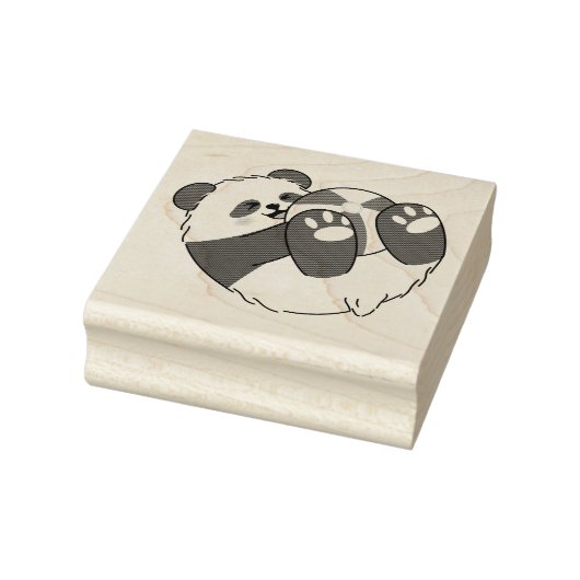 A Cute Baby Panda Playing with a Ball ラバースタンプ (スタンプ)