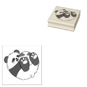 A Cute Baby Panda Playing with a Ball ラバースタンプ (押印)
