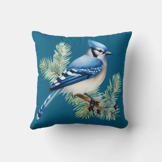 A Cute Blue Jay  クッション (裏面)