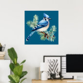 A Cute Blue Jay  ポスター (ホームオフィス)