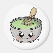 A cute bowl of matcha tea - Kawaii マグネット (正面)