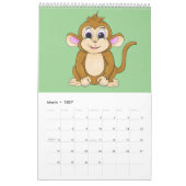 A cute calendar filled with happy characters カレンダー (3月 2027)