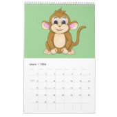 A cute calendar filled with happy characters カレンダー (3月 2026)