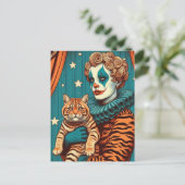 A Cute Clown and Tabby Ginger Cat ポストカード (スタンド正面)