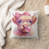 a cute colorful highland cow  クッション (ブランケット)