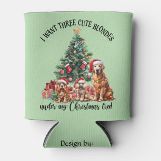 A cute dog and puppy lover Christmas design 缶クーラー