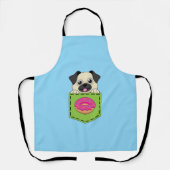 A Cute Dog Peeking and a Strawberry Donut エプロン (正面)