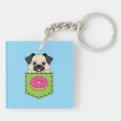 A Cute Dog Peeking and a Strawberry Donut キーホルダー (裏面)