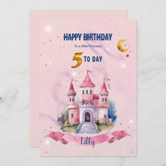 A Cute Fantasy Birthday Card 招待状 (正面/裏面)