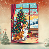 A Cute Festive Corgi Christmas カード