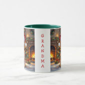 A Cute Festive Poodle Personalized Christmas  マグカップ (中央)