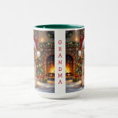 A Cute Festive Poodle Personalized Christmas  マグカップ (中央)