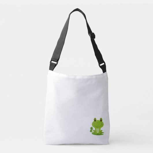 A cute frog graphic on a tote bag. クロスボディバッグ (正面)