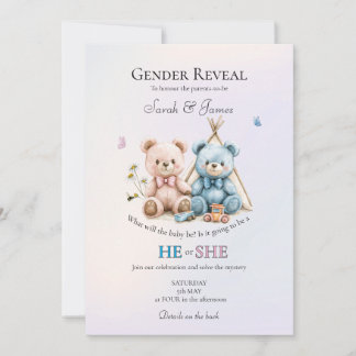 A Cute Gender Reveal Party Invitation 招待状