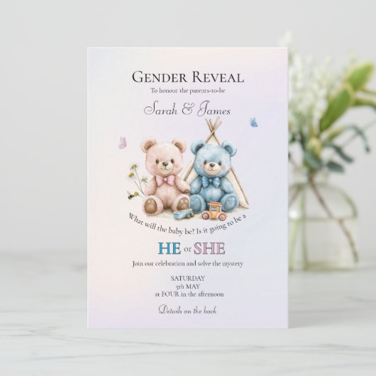 A Cute Gender Reveal Party Invitation 招待状 (スタンド正面)