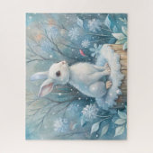 A Cute Hare in Winter ジグソーパズル (縦)