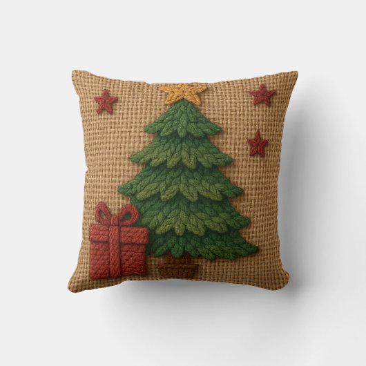 A cute knit tree gift クッション (裏面)