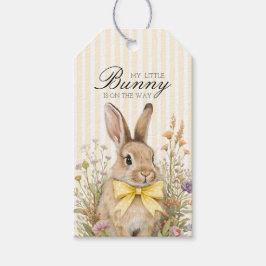A cute little Floral Bunny Yellow Bow Baby Shower  ギフトタグ