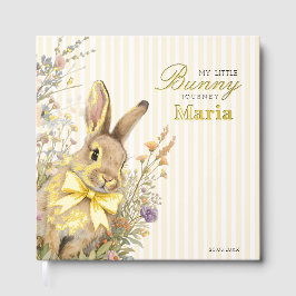A cute little Floral Bunny Yellow Bow Baby Shower  ゲストブック