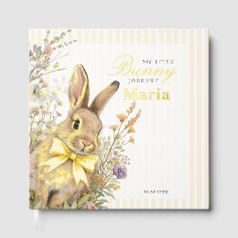 A cute little Floral Bunny Yellow Bow Baby Shower  ゲストブック