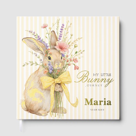 A cute little Floral Bunny Yellow Bow Baby Shower  ゲストブック (正面)