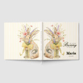 A cute little Floral Bunny Yellow Bow Baby Shower  ゲストブック (全面)
