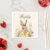 A cute little Floral Bunny Yellow Bow Baby Shower  スタンダードカクテルナプキン (インサイチュ)