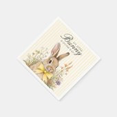 A cute little Floral Bunny Yellow Bow Baby Shower  スタンダードカクテルナプキン (角)