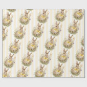 A cute little Floral Bunny Yellow Bow Baby Shower  ラッピングペーパー (フラット)