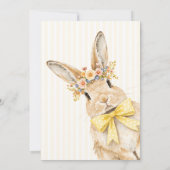 A cute little Floral Bunny Yellow Bow Baby Shower  招待状 (裏面)