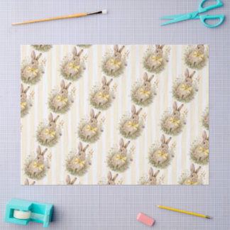 A cute little Floral Bunny Yellow Bow Baby Shower 薄葉紙