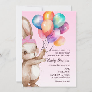 A Cute Little Girl Baby Shower Invitation 招待状