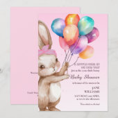 A Cute Little Girl Baby Shower Invitation 招待状 (正面/裏面)
