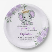 A Cute Little Peanut is Coming Baby Shower Girl ペーパープレート (正面)