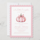 A Cute Little Pink Pumpkin Baby Shower 招待状 (正面)