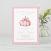 A Cute Little Pink Pumpkin Baby Shower 招待状 (スタンド正面)