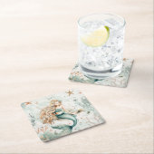 A Cute Mermaid スクエアペーパーコースター (インサイチュ)