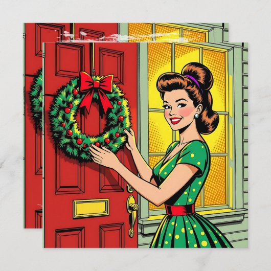 A Cute Mid-Century Nostalgic Feeling Christmas  シーズンカード (正面/裏面)