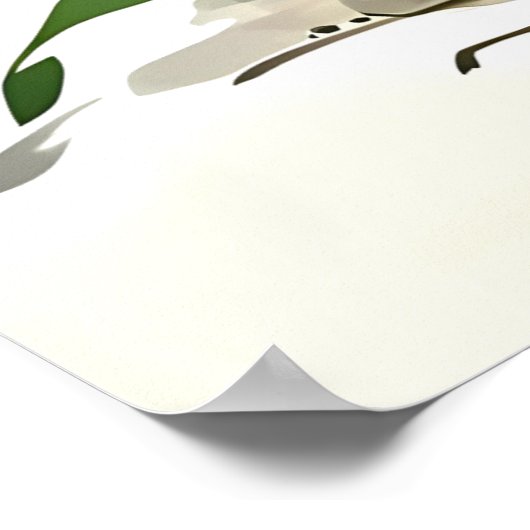 A cute panda with rosy cheeks sits happily ポスター (角)