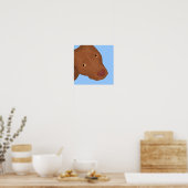 A Cute Pit Bull Portrait Popping Out ポスター (キッチン)