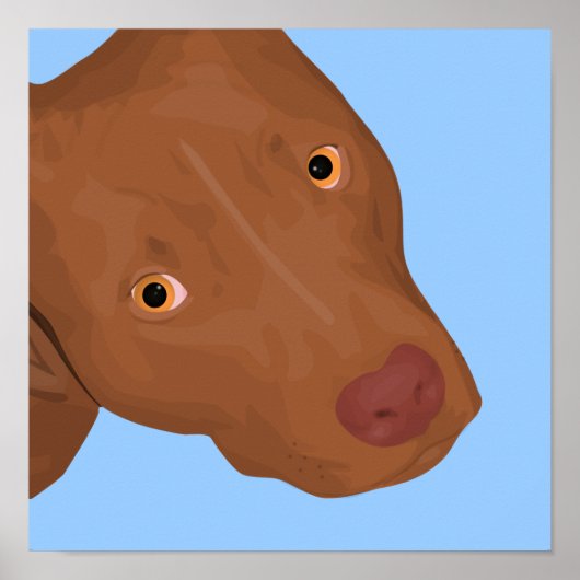 A Cute Pit Bull Portrait Popping Out ポスター (正面)